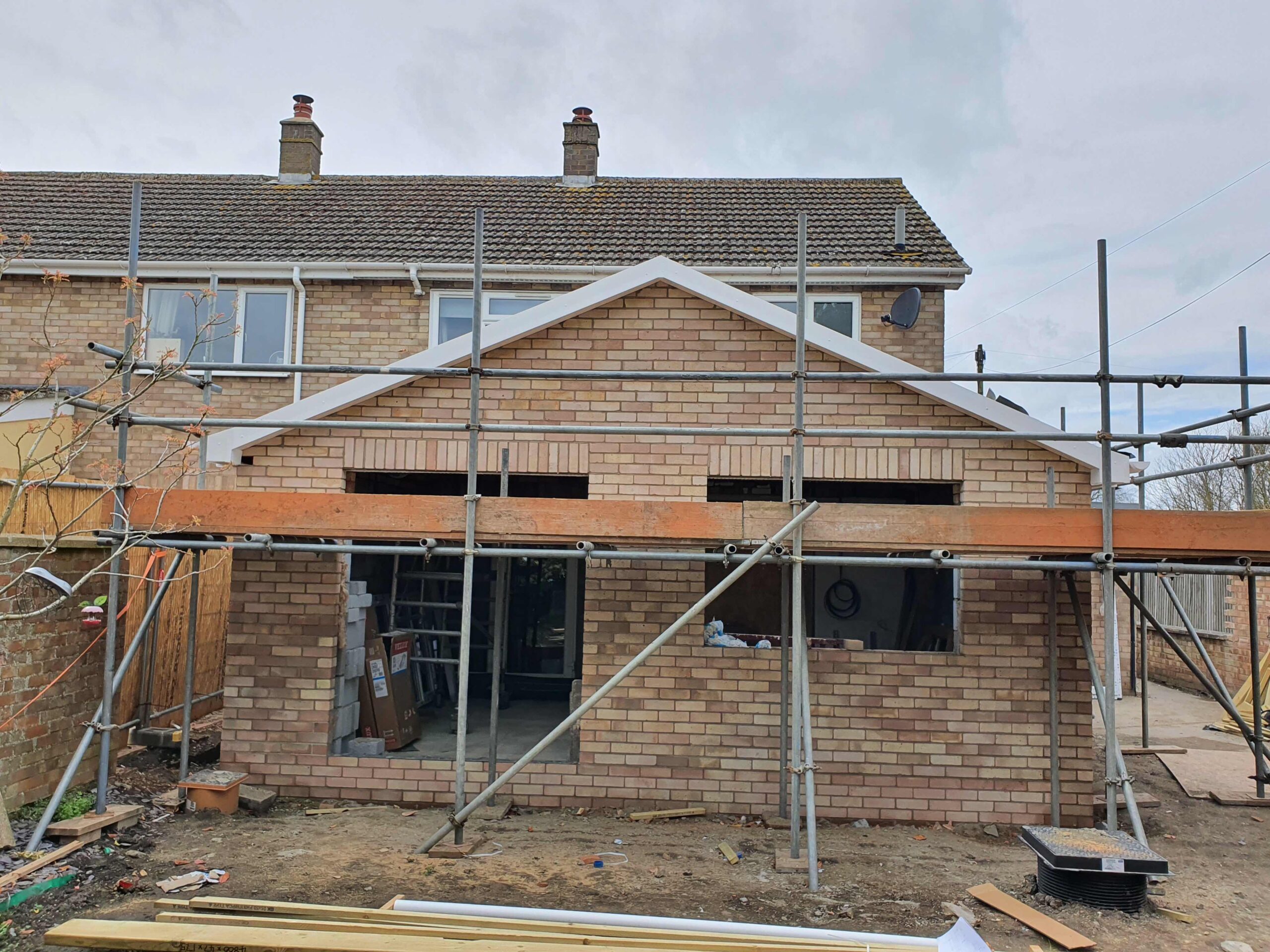 Ground Floor Rear Extension and First Floor Side Extension above the existing garage in Mepal