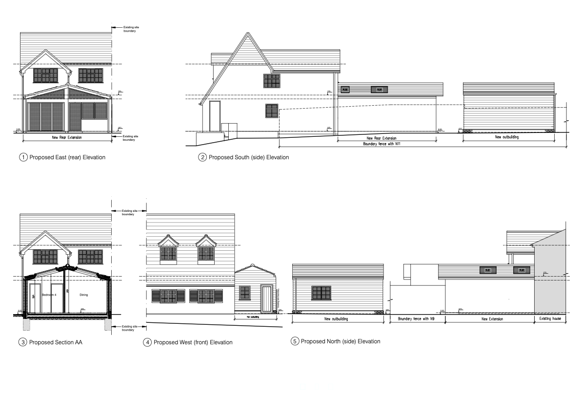 Single Storey Rear Extension and replacement of existing garage with New Outbuilding in Sutton